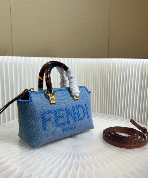 1:1 Replica Fendi Anws By The Way Mini Bag Blue For Women 18cm / 17.1in