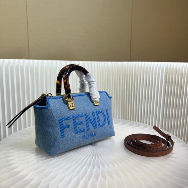 1:1 Replica Fendi Anws By The Way Mini Bag Blue For Women 18cm / 17.1in