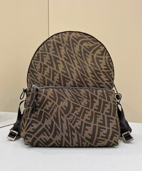 1:1 Replica Fendi Backpack In Brown FF Vertigo Fabric Bag For Woman 30cm/12in