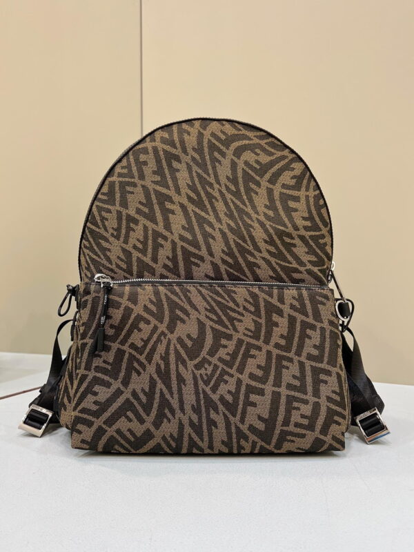 1:1 Replica Fendi Backpack In Brown FF Vertigo Fabric Bag For Woman 30cm/12in