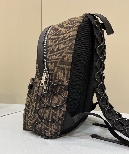 1:1 Replica Fendi Backpack In Brown FF Vertigo Fabric Bag For Woman 30cm/12in
