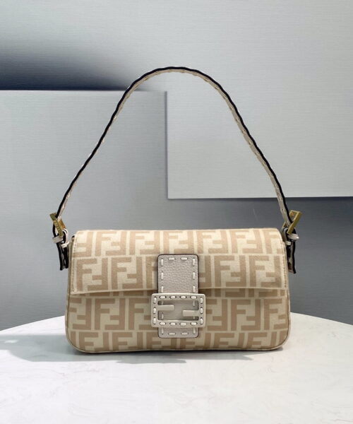 1:1 Replica Fendi Baguette 1997 Wool Bag Beige For Women, Women's Handbags, Shoulder Bags 10.6in/27cm FF 8BR792