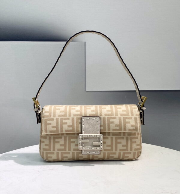 1:1 Replica Fendi Baguette 1997 Wool Bag Beige For Women, Women's Handbags, Shoulder Bags 10.6in/27cm FF 8BR792