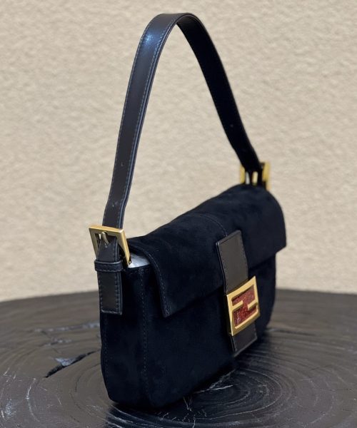 1:1 Replica Fendi Baguette Black Bag For Woman 25cm/9.5in