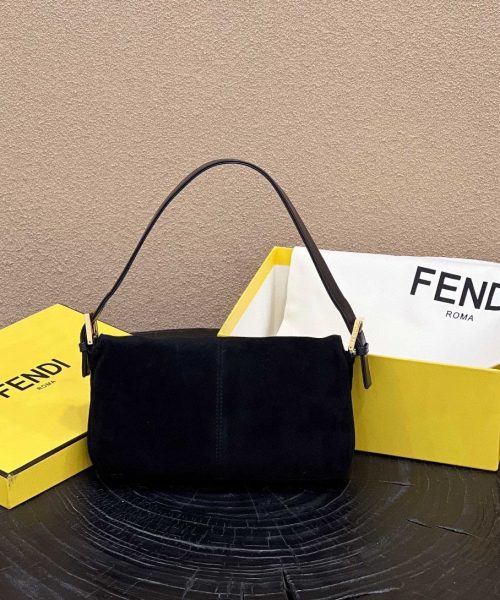 1:1 Replica Fendi Baguette Black Bag For Woman 25cm/9.5in