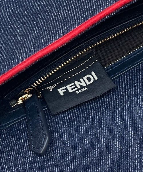 1:1 Replica Fendi Baguette Blue Denim Red Border Bag For Woman 26cm/10in