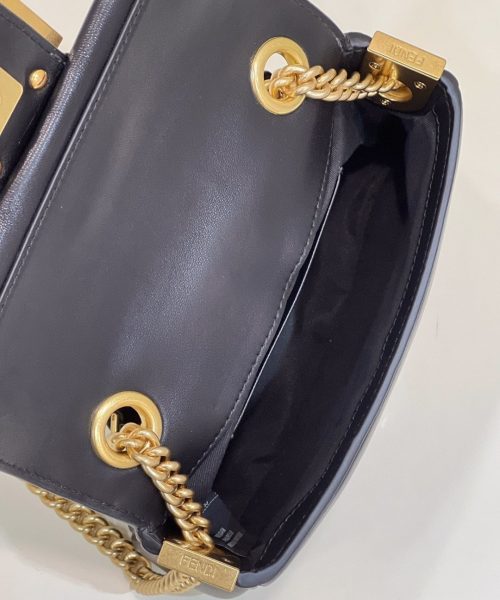 1:1 Replica Fendi Baguette Chain Black  Bag For Woman 19cm/7.5in