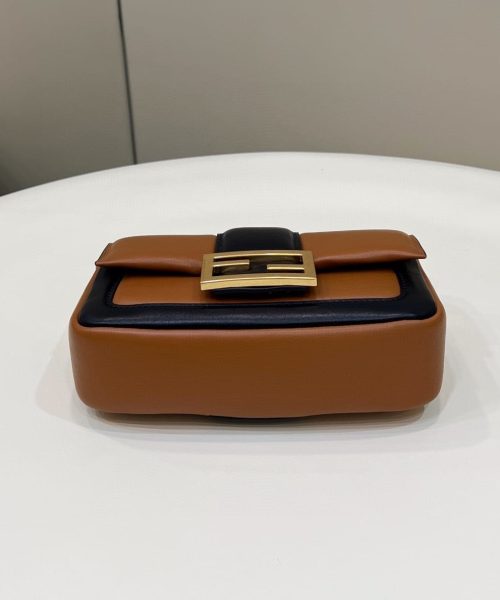 1:1 Replica Fendi Baguette Chain Brown and Black Bag For Woman 19cm/7.5in