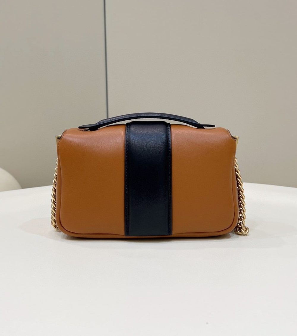 1:1 Replica Fendi Baguette Chain Brown and Black Bag For Woman 19cm/7.5in - Image 7