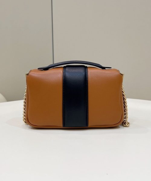 1:1 Replica Fendi Baguette Chain Brown and Black Bag For Woman 19cm/7.5in
