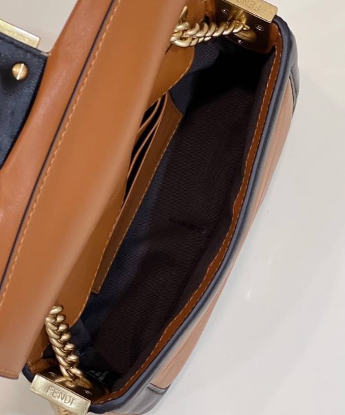1:1 Replica Fendi Baguette Chain Brown and Black Bag For Woman 19cm/7.5in