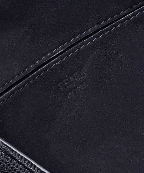 1:1 Replica Fendi Baguette Chain Midi Black FF Fabric Bag For Woman 14.5cm/6in
