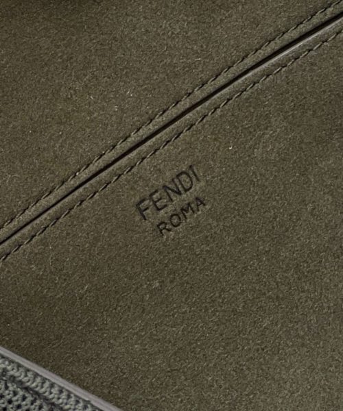 1:1 Replica Fendi Baguette Chain Midi Green FF Fabric Bag For Woman 14.5cm/6in 8BR793AHW5F1F2L
