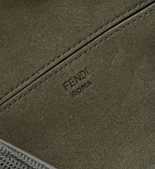 1:1 Replica Fendi Baguette Chain Midi Green FF Fabric Bag For Woman 14.5cm/6in 8BR793AHW5F1F2L