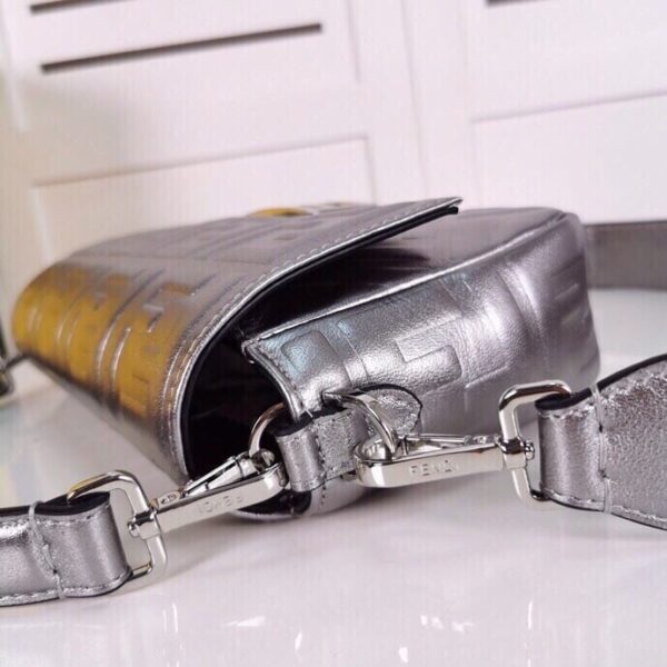 1:1 Replica Fendi Baguette Chain Midi Medium Silver Bag For Woman 26cm/10in