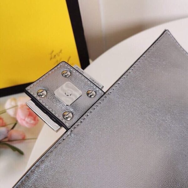 1:1 Replica Fendi Baguette Chain Midi Medium Silver Bag For Woman 26cm/10in