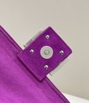 1:1 Replica Fendi Baguette Chain Midi Purple FF Fabric Bag For Woman 14.5cm/6in 8BR793AHW5F1GEH