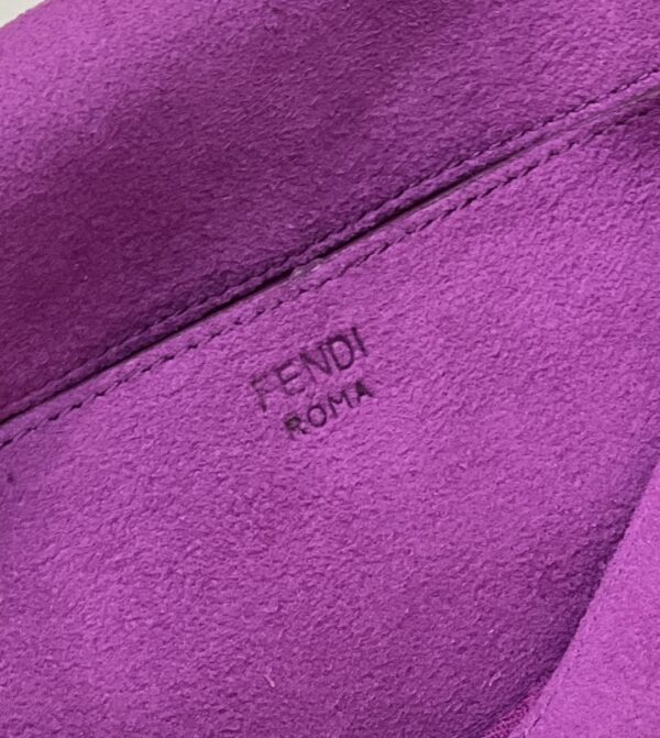 1:1 Replica Fendi Baguette Chain Midi Purple FF Fabric Bag For Woman 14.5cm/6in 8BR793AHW5F1GEH