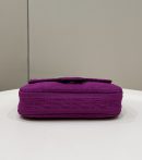 1:1 Replica Fendi Baguette Chain Midi Purple FF Fabric Bag For Woman 14.5cm/6in 8BR793AHW5F1GEH