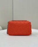 1:1 Replica Fendi Baguette Chain Midi Red FF Fabric Bag For Woman 14.5cm/6in 8BR793AHW5F1F2I