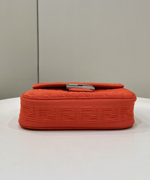 1:1 Replica Fendi Baguette Chain Midi Red FF Fabric Bag For Woman 14.5cm/6in 8BR793AHW5F1F2I