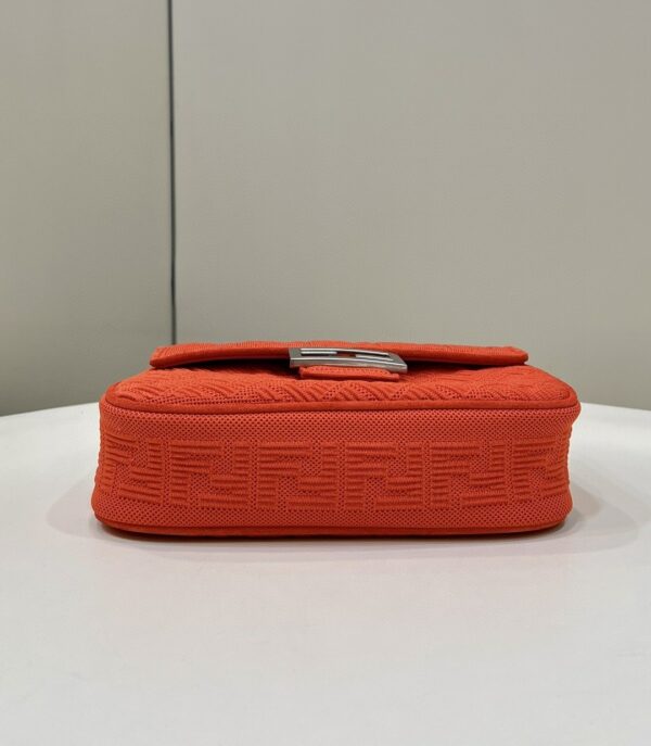 1:1 Replica Fendi Baguette Chain Midi Red FF Fabric Bag For Woman 14.5cm/6in 8BR793AHW5F1F2I