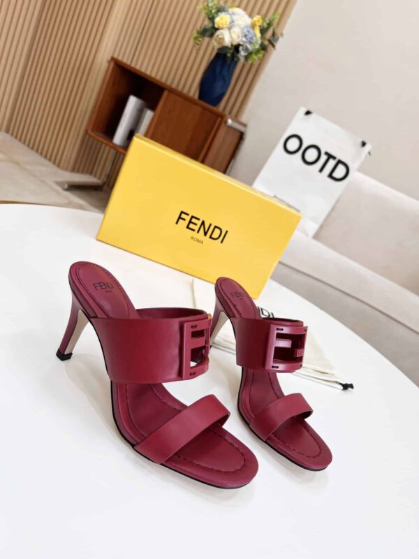 Fendi Baguette Dark Pink Heels For Women 