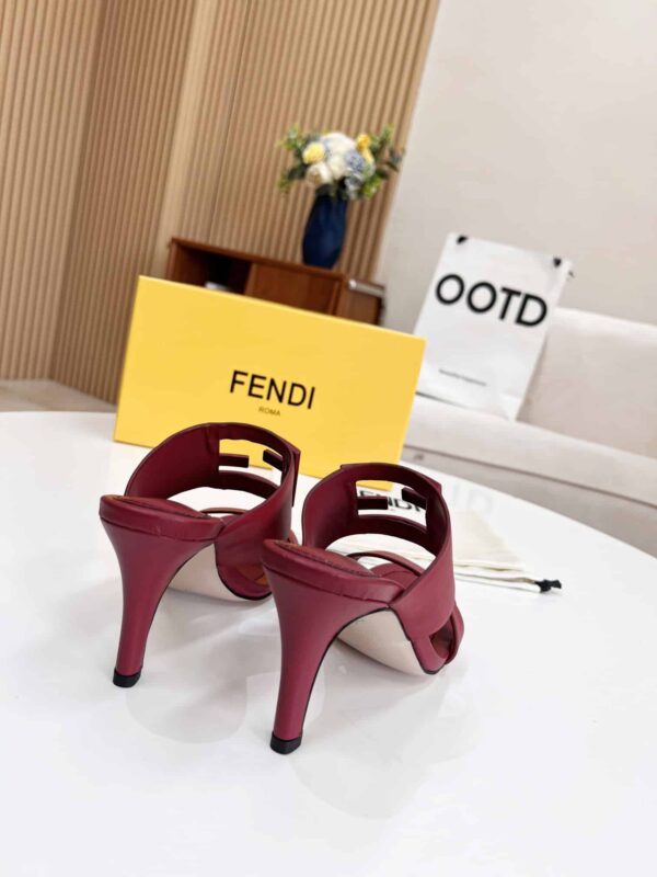 Fendi Baguette Dark Pink Heels For Women 
