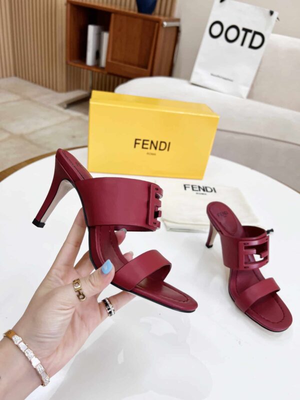 Fendi Baguette Dark Pink Heels For Women 