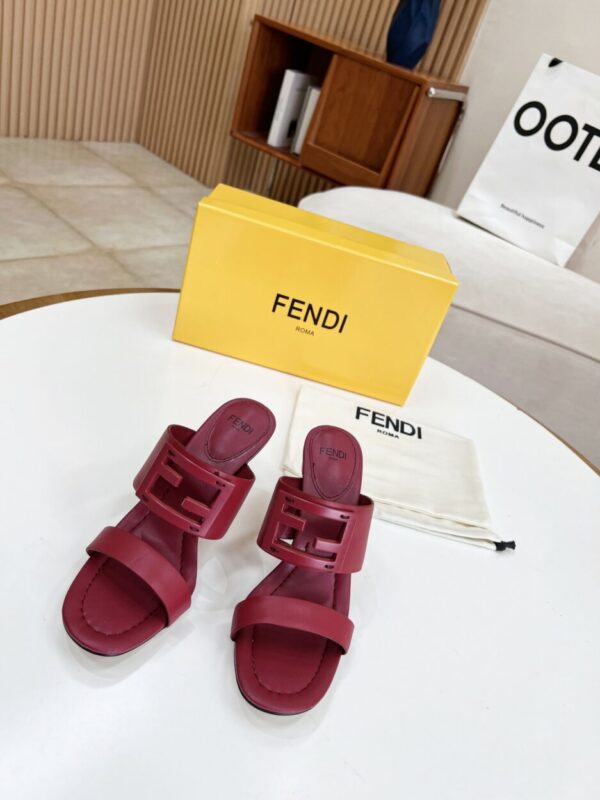 Fendi Baguette Dark Pink Heels For Women 