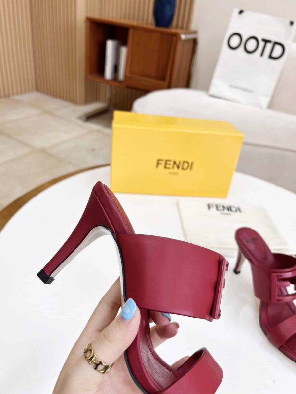 Fendi Baguette Dark Pink Heels For Women 