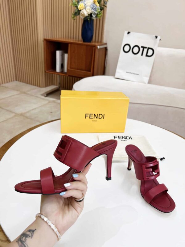 Fendi Baguette Dark Pink Heels For Women 