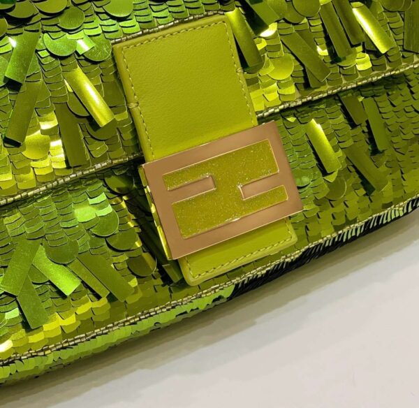 1:1 Replica Fendi Baguette Glitter Purple/Green/Light Purple/Jade Green For Women 10.6in/27cm