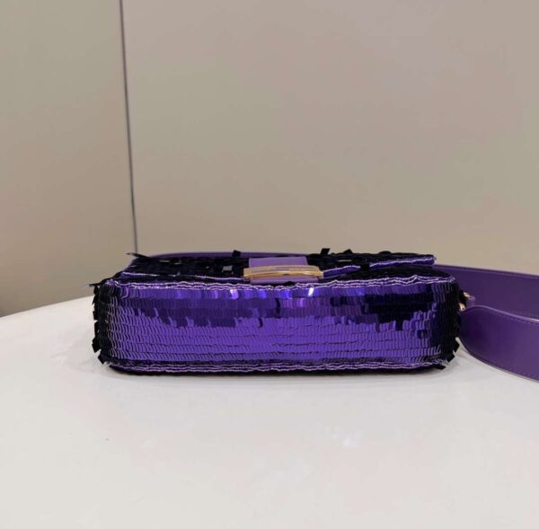1:1 Replica Fendi Baguette Glitter Purple/Green/Light Purple/Jade Green For Women 10.6in/27cm