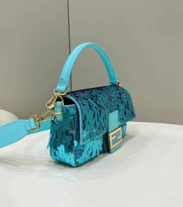 1:1 Replica Fendi Baguette Glitter Purple/Green/Light Purple/Jade Green For Women 10.6in/27cm