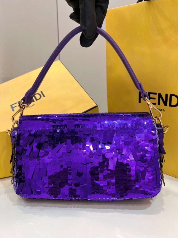 1:1 Replica Fendi Baguette Glitter Purple/Green/Light Purple/Jade Green For Women 10.6in/27cm
