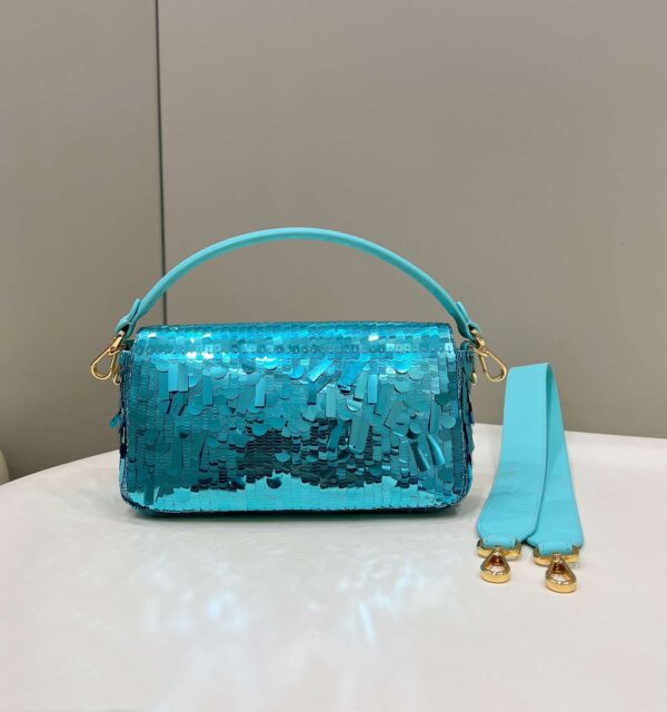 1:1 Replica Fendi Baguette Glitter Purple/Green/Light Purple/Jade Green For Women 10.6in/27cm