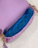 1:1 Replica Fendi Baguette Glitter Purple/Green/Light Purple/Jade Green For Women 10.6in/27cm