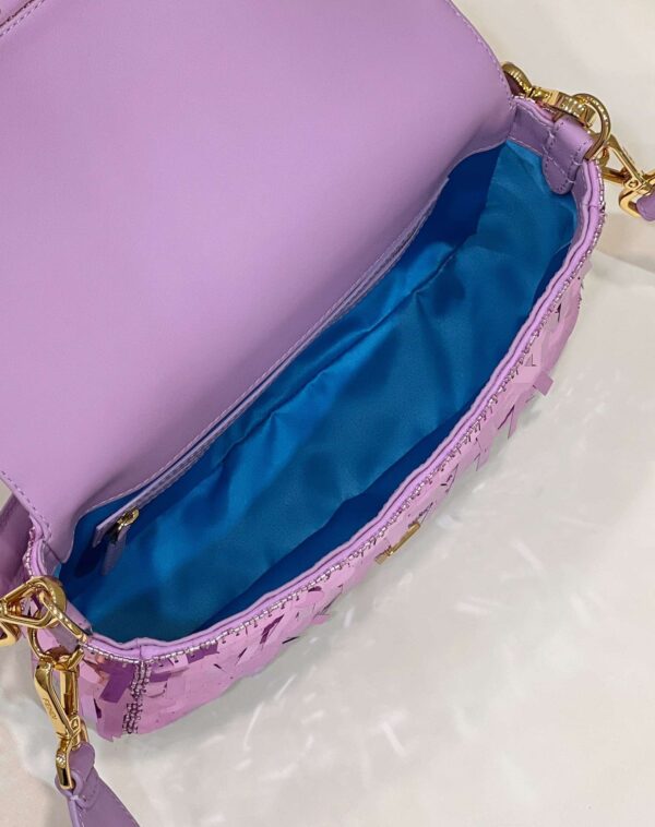 1:1 Replica Fendi Baguette Glitter Purple/Green/Light Purple/Jade Green For Women 10.6in/27cm