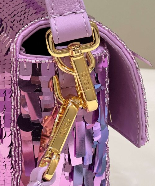 1:1 Replica Fendi Baguette Glitter Purple/Green/Light Purple/Jade Green For Women 10.6in/27cm