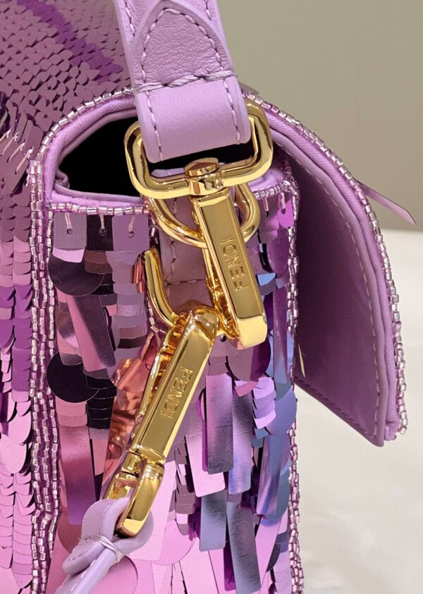 1:1 Replica Fendi Baguette Glitter Purple/Green/Light Purple/Jade Green For Women 10.6in/27cm