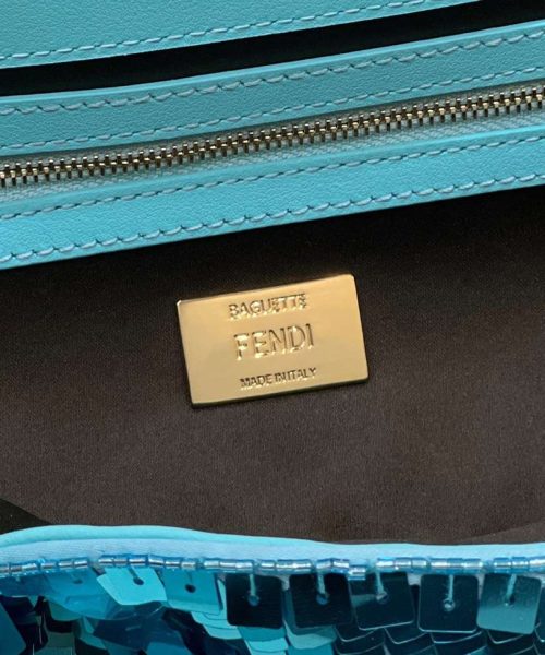 1:1 Replica Fendi Baguette Glitter Purple/Green/Light Purple/Jade Green For Women 10.6in/27cm