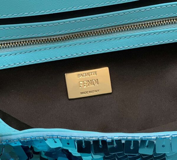 1:1 Replica Fendi Baguette Glitter Purple/Green/Light Purple/Jade Green For Women 10.6in/27cm