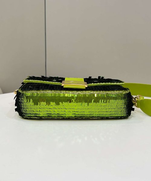 1:1 Replica Fendi Baguette Glitter Purple/Green/Light Purple/Jade Green For Women 10.6in/27cm