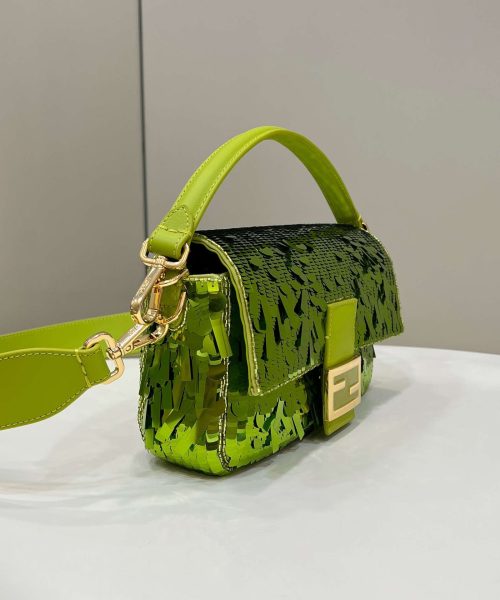 1:1 Replica Fendi Baguette Glitter Purple/Green/Light Purple/Jade Green For Women 10.6in/27cm