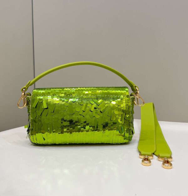 1:1 Replica Fendi Baguette Glitter Purple/Green/Light Purple/Jade Green For Women 10.6in/27cm
