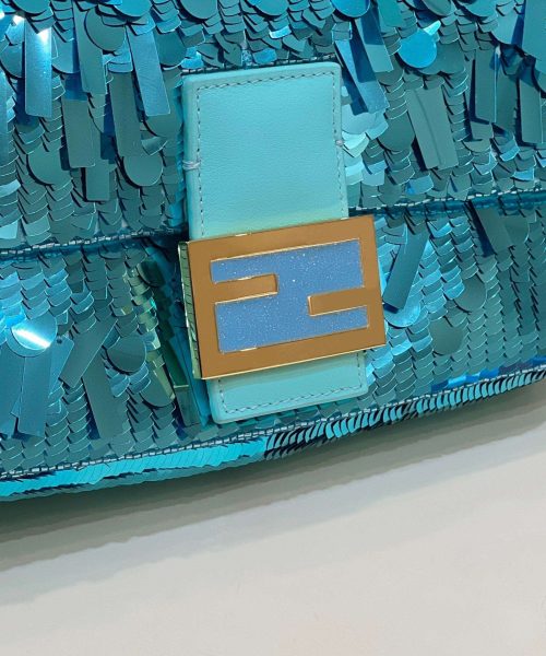 1:1 Replica Fendi Baguette Glitter Purple/Green/Light Purple/Jade Green For Women 10.6in/27cm