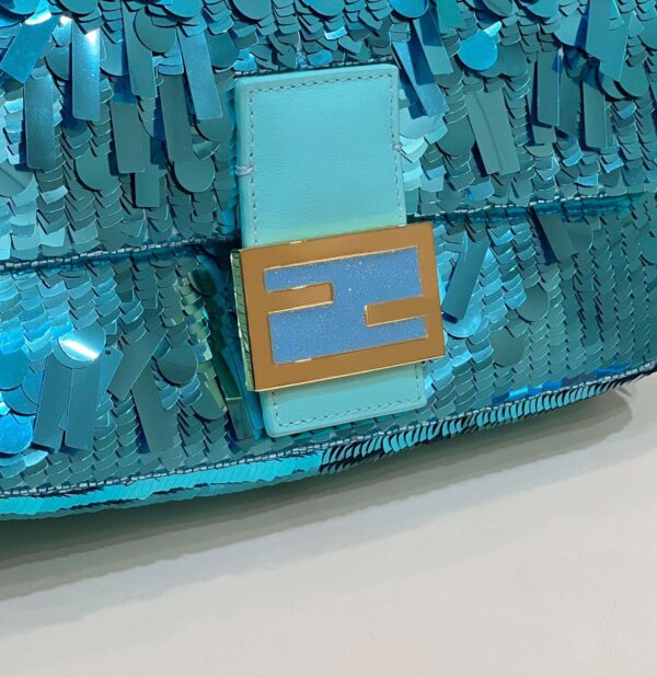 1:1 Replica Fendi Baguette Glitter Purple/Green/Light Purple/Jade Green For Women 10.6in/27cm