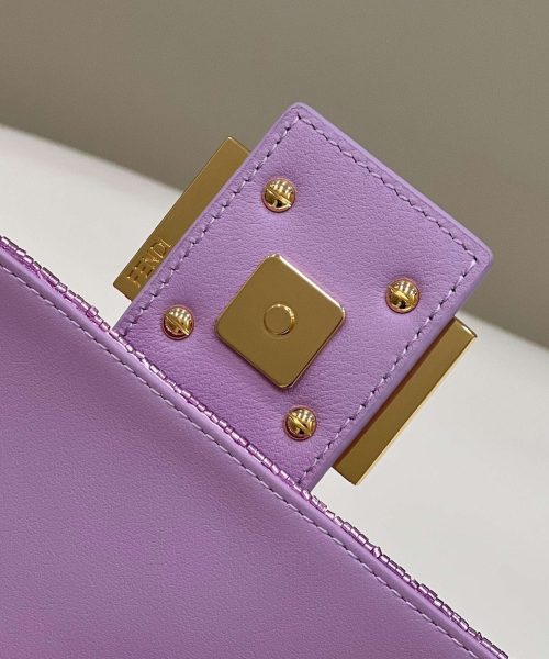 1:1 Replica Fendi Baguette Glitter Purple/Green/Light Purple/Jade Green For Women 10.6in/27cm