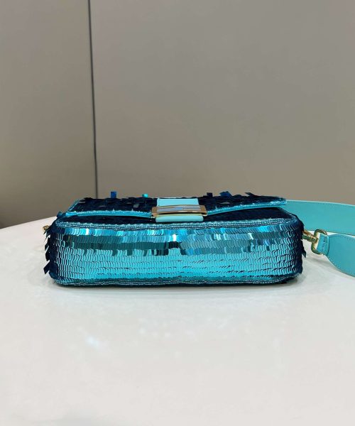 1:1 Replica Fendi Baguette Glitter Purple/Green/Light Purple/Jade Green For Women 10.6in/27cm